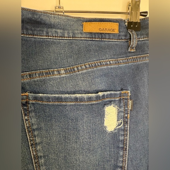 Garage Taille Haute Retro High Waist Distressed Dark Slim Denim Jeans Size 13 - Picture 3 of 5